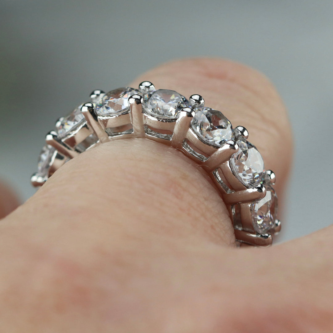 Sterling silver CZ eternity band