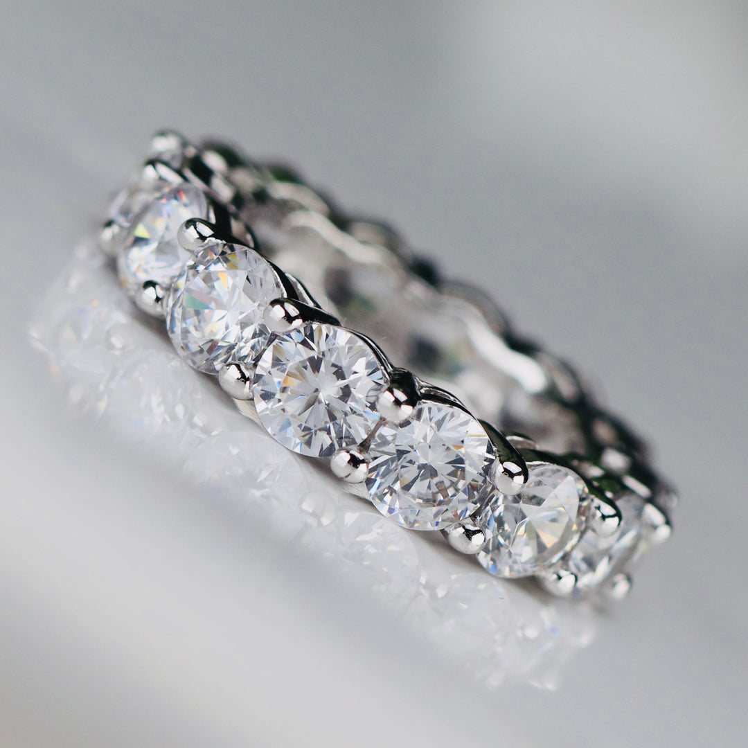 Sterling silver CZ eternity band