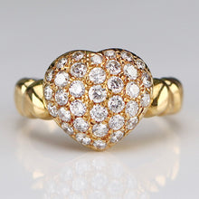 Load image into Gallery viewer, CLEARANCE - 50% OFF! Heart shaped diamond cluster ring in 18k yellow gold