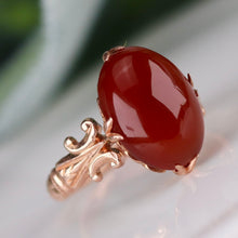 Load image into Gallery viewer, Vintage Carnelian ring in 14k rose gold