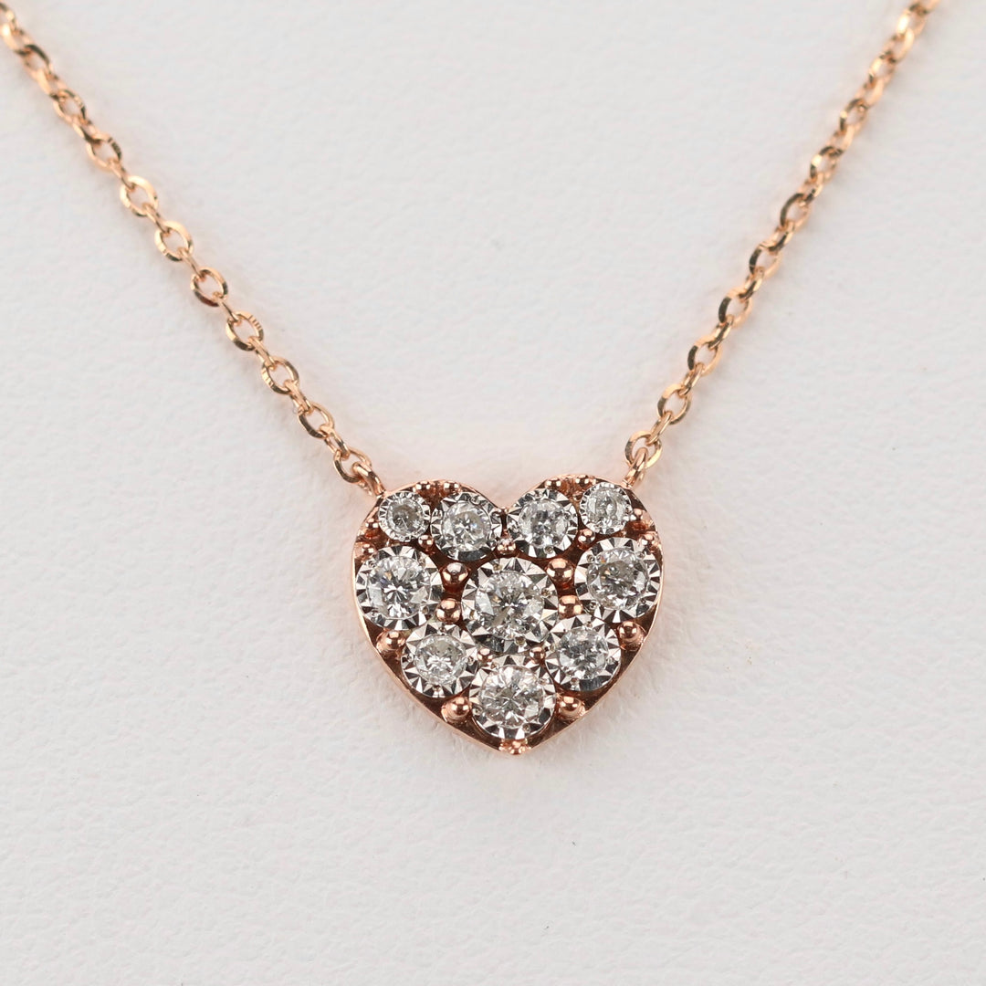 CLEARANCE! Diamond heart necklace in rose gold