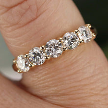 Load image into Gallery viewer, SPECIAL: Lab grown 1.255ctw 5 stone diamond band ring in 14k yellow gold