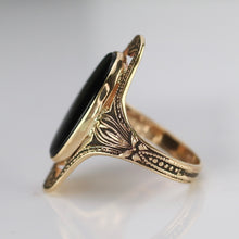 Load image into Gallery viewer, Classic onyx ring in a framed setting of yellow gold