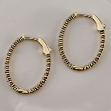 Load image into Gallery viewer, SPECIAL!  1.99ctw Lab Grown diamond oval hoops in 14k yellow gold