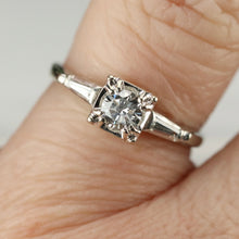 Load image into Gallery viewer, SPECIAL: Vintage earth mined diamond solitaire ring in 18k white gold