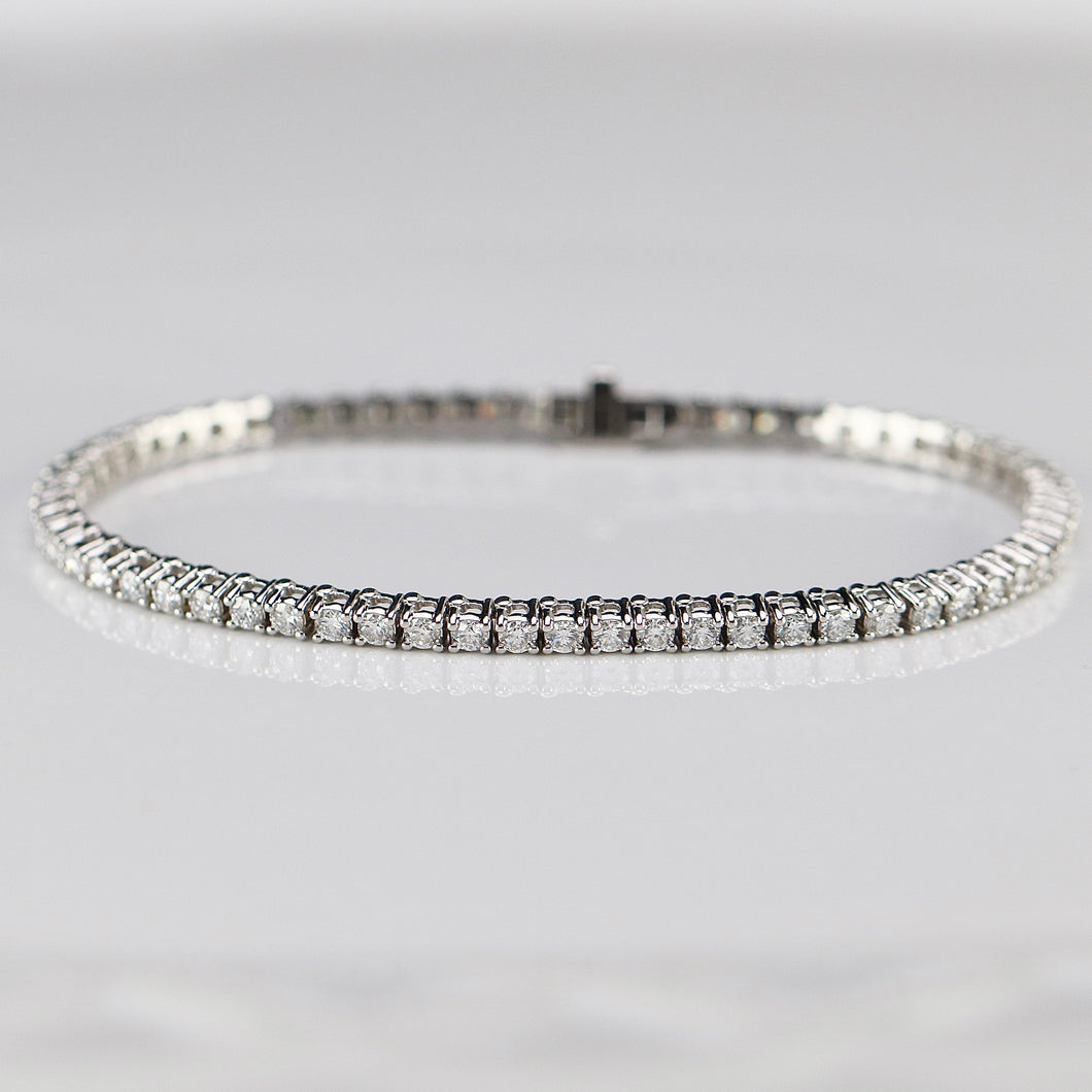 Approx 3ctw Lab Grown Diamond tennis bracelet in 14k white gold