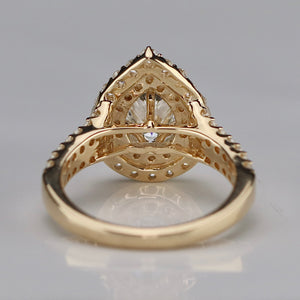 Vera Wang Designer Lab Grown pear diamond ring in 14k yellow gold