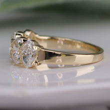 Load image into Gallery viewer, Lab grown 1.95ctw 5 stone oval diamond band ring in 14k yellow gold