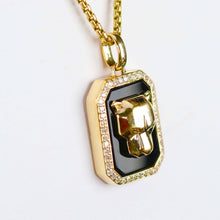 Load image into Gallery viewer, RESERVED: PAYMENT 4 OF 10: Onyx and diamond Panther necklace by Effy in 14k yellow gold