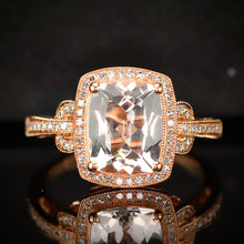 Load image into Gallery viewer, SPECIAL: Morganite and diamond ring in 14k rose gold by Effy