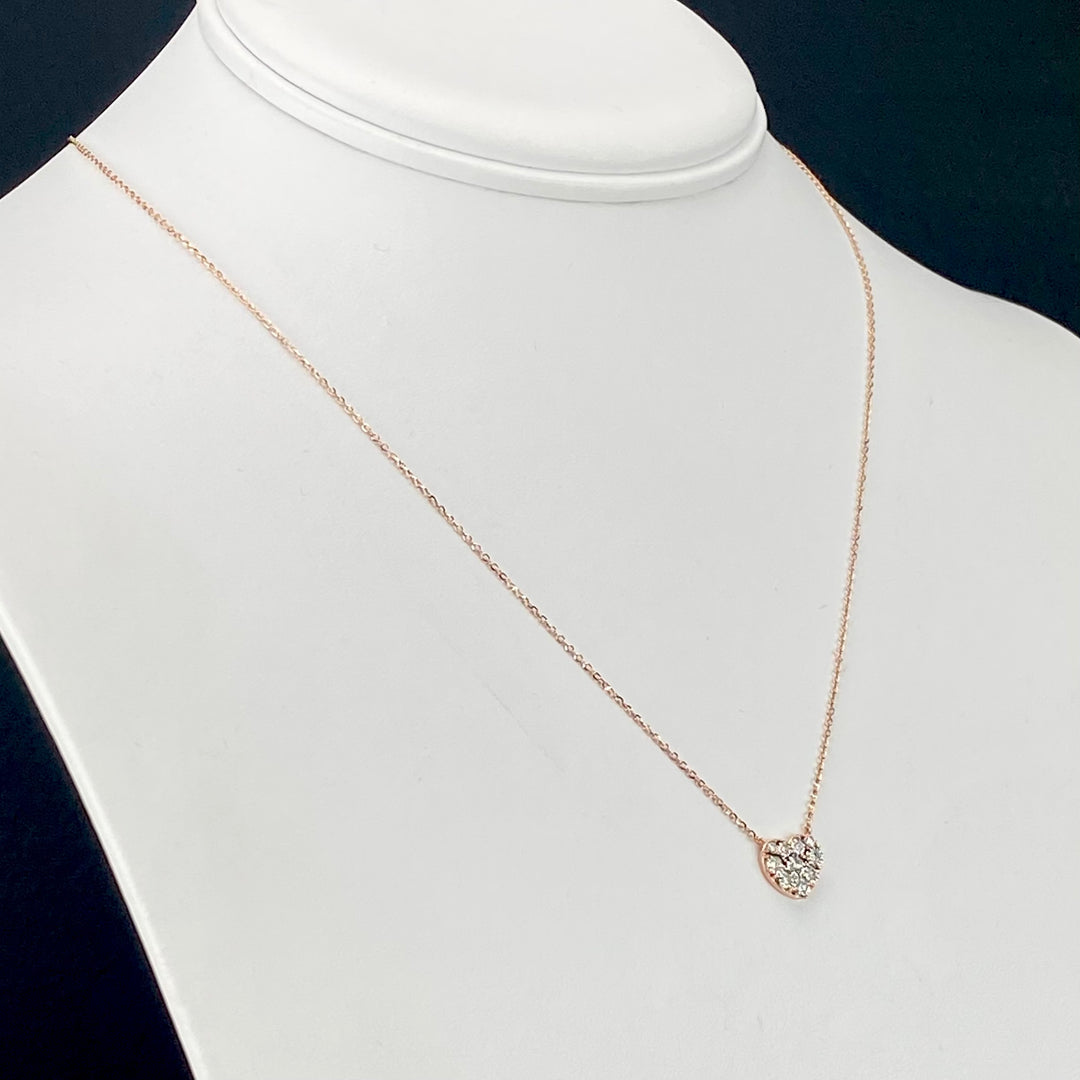 CLEARANCE! Diamond heart necklace in rose gold