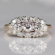 Load image into Gallery viewer, Vintage princess style single cut diamond ring in 14k yellow and white gold