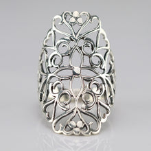 Load image into Gallery viewer, Large sterling silver filigree ring