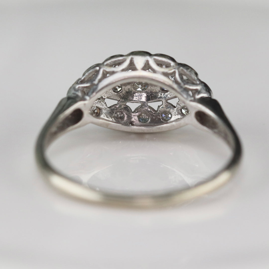 Princess style diamond ring in 14k white gold