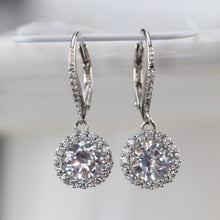 Load image into Gallery viewer, Sterling silver CZ drop earrings