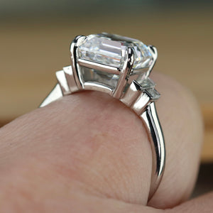 MANOR ROYAL: The Catherine - 4.40ct Asscher cut lab grown diamond ring in platinum