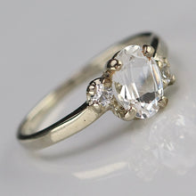 Load image into Gallery viewer, RESERVED:  SPECIAL!  White spinel ring in white gold