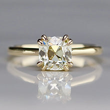 Load image into Gallery viewer, Triple Ideal AGS Antique Cushion cut 1.553ct P SI1 diamond ring in 14k