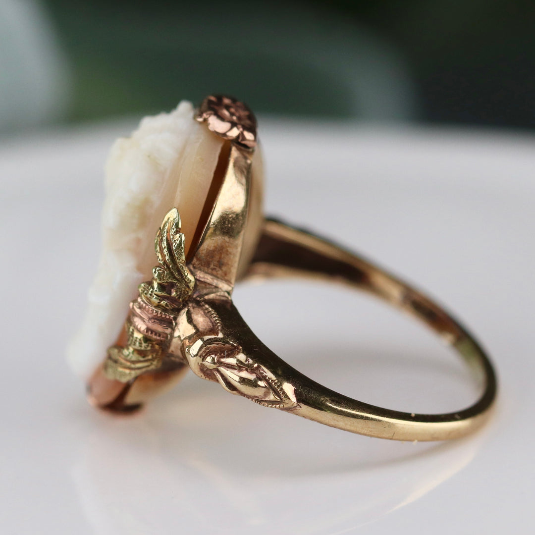 SALE!  Vintage yellow gold cameo ring