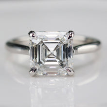 Load image into Gallery viewer, MANOR ROYAL: The Victoria -4.43ct Asscher cut lab grown diamond ring in platinum