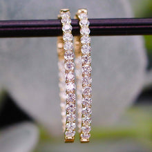 Load image into Gallery viewer, SPECIAL!  1.99ctw Lab Grown diamond oval hoops in 14k yellow gold