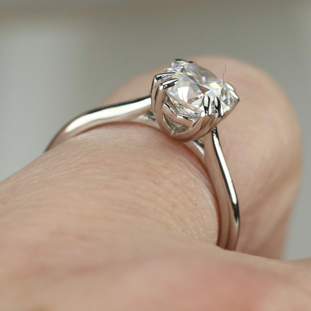 MANOR ROYAL: The Sophia - Antique cushion cut 1.54ct lab grown diamond ring in 14k white gold