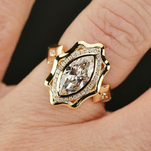 Load image into Gallery viewer, MANOR ROYAL: The Sienna - 1.64ctw Marquise lab grown diamond halo ring in 14k yellow gold