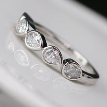 Load image into Gallery viewer, Lab grown 5 stone diamond band ring in 14k white gold