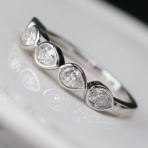 Lab grown 5 stone diamond band ring in 14k white gold