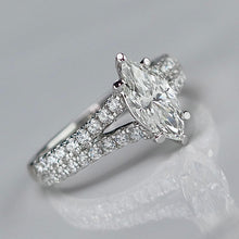 Load image into Gallery viewer, Vera Wang Designer Lab Grown Marquise diamond ring in 14k white gold