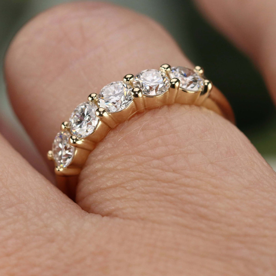 SPECIAL: Lab grown 1.255ctw 5 stone diamond band ring in 14k yellow gold