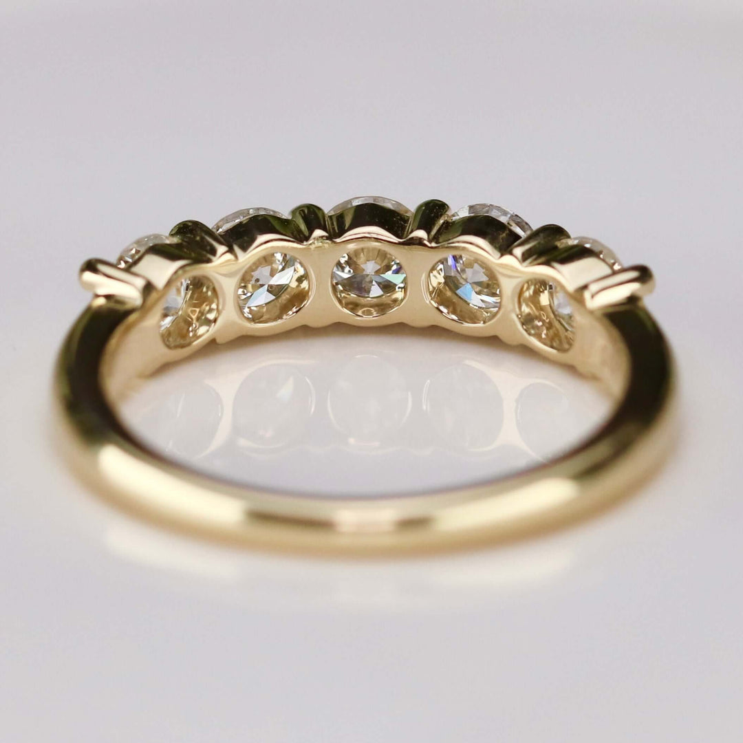 SPECIAL: Lab grown 1.255ctw 5 stone diamond band ring in 14k yellow gold