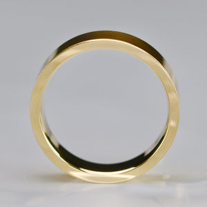 CUSTOM ORDER: Silk finish wedding band with 10k yellow gold