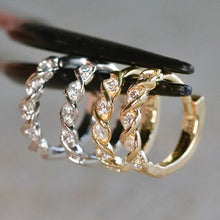 Load image into Gallery viewer, Lab Grown Diamond 9mm huggies in 14k yellow or white gold