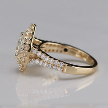 Load image into Gallery viewer, Vera Wang Designer Lab Grown pear diamond ring in 14k yellow gold