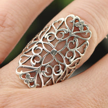 Load image into Gallery viewer, Large sterling silver filigree ring