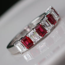 Load image into Gallery viewer, MANOR ROYAL: The Sarah - Lab grown ruby and diamond ring in 14k white gold