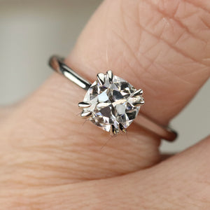 MANOR ROYAL: The Sophia - Antique cushion cut 1.54ct lab grown diamond ring in 14k white gold