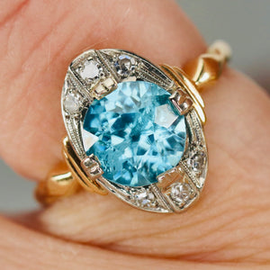 Find the perfect vintage blue zircon ring for any occasion on our website. Our antique blue zircon rings have been hand selected for quality and desirability.