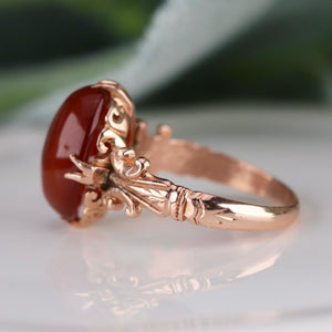 Vintage Carnelian ring in 14k rose gold