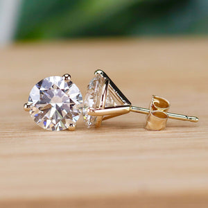 RESERVED FOR DL: PAYMENT 6 OF 6: Lab grown 3.10ctw Diamond studs in 14k yellow gold