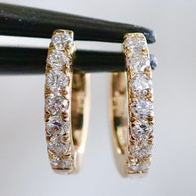 Load image into Gallery viewer, Lab Grown Diamond 10mm huggies in 14k yellow or white gold