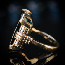 Load image into Gallery viewer, Heavy vintage onyx ring in yellow gold