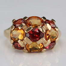 Load image into Gallery viewer, Vintage Citrine and garnet ring in yellow gold