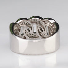 Load image into Gallery viewer, Sterling silver CZ studded chain style ring