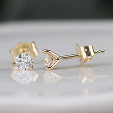 Load image into Gallery viewer, Lab grown .29ctw F-G/SI Diamond studs in 14k yellow gold