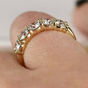 Lab grown 1.645ctw 5 stone diamond band ring in 14k yellow gold