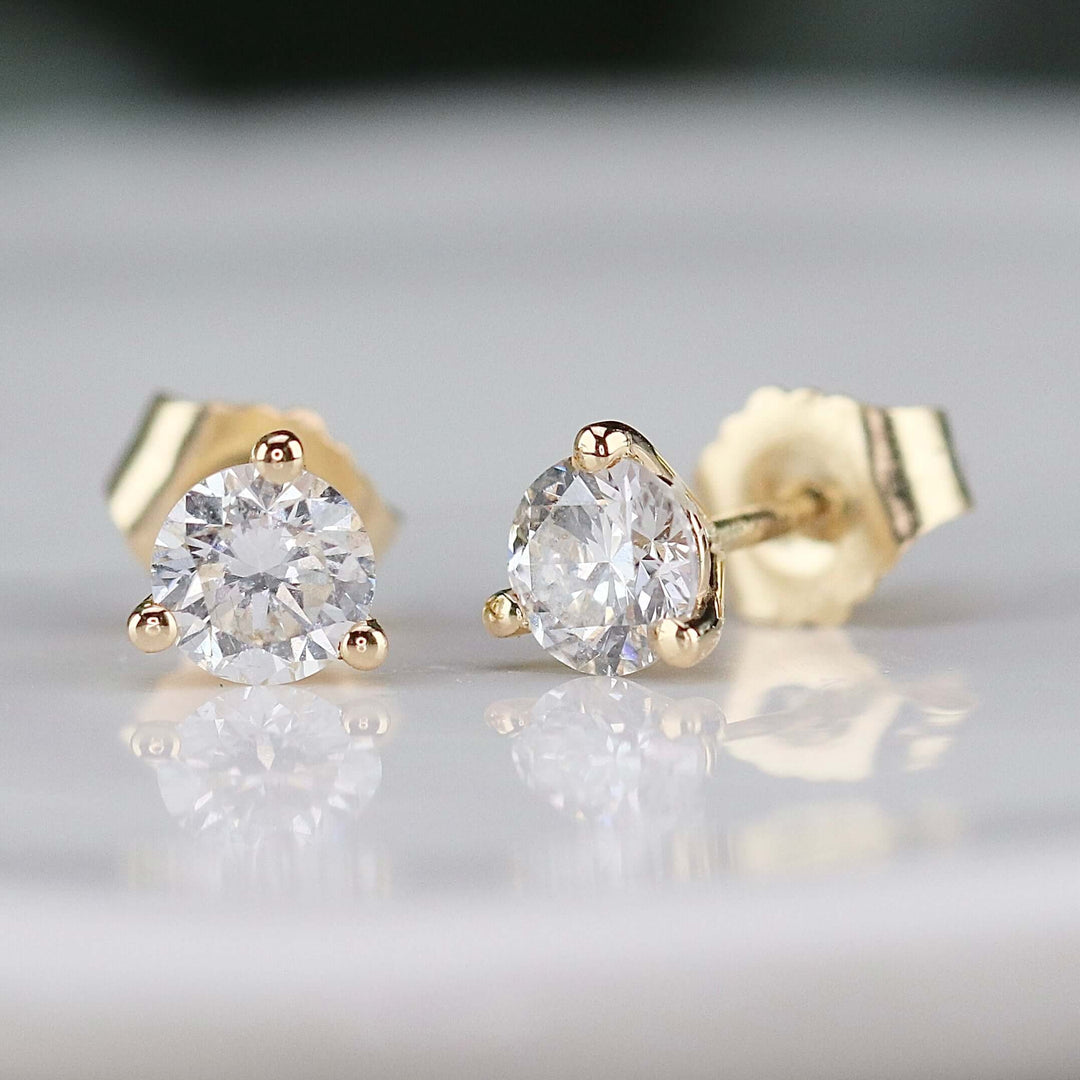 Lab grown .60ctw F-G/SI Diamond studs in 14k yellow gold