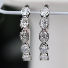 Load image into Gallery viewer, SPECIAL!  Lab Grown 1.50ctw diamond hoops in 14k white gold