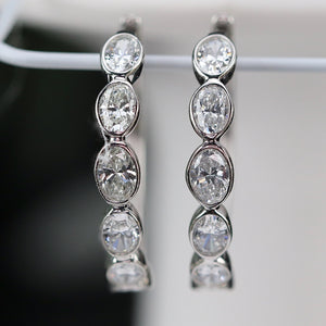 SPECIAL!  Lab Grown 1.50ctw diamond hoops in 14k white gold